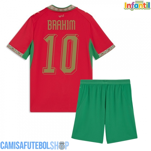 Camisa de time de futebol Marrocos Brahim Diaz #10 Replicas 1º Equipamento Infantil Mundo 2026 Manga Curta (+ Calças curtas)